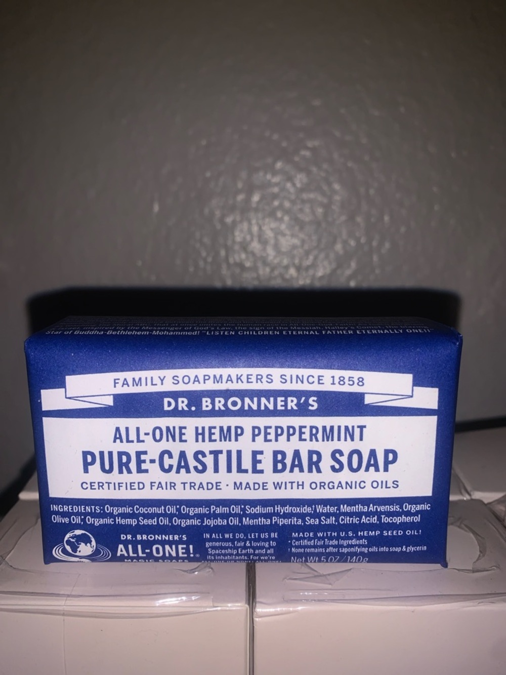 Pure-Castile Peppermint Bar Soap - Blue